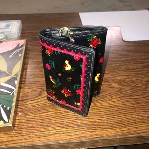 BRAND NEW NEVER USED Colorful Floral Black Wallet